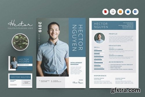 Creative CV Resume & Name Card PSD, DOCX, AI No.23