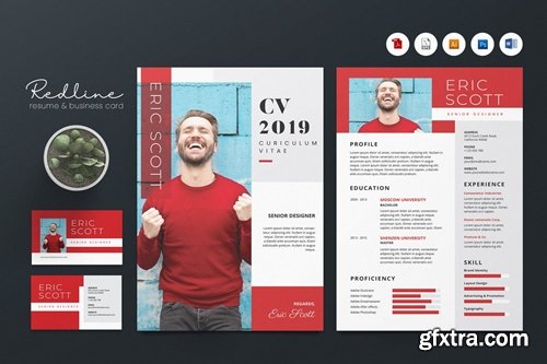 Creative CV Resume & Name Card PSD, DOCX, AI No.26