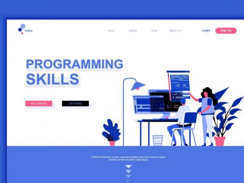 Programming Skills Flat Landing Page Template - programming-skills-flat-landing-page-template