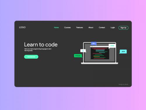 Programming web landing page UI design - programming-web-landing-page-ui-design