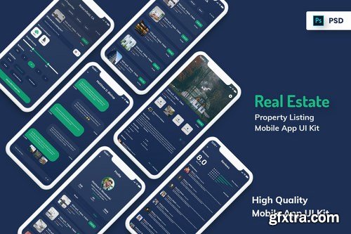 Real Estate & Property Mobile App Dark Version