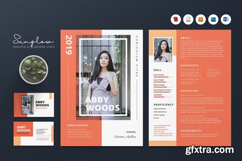 Creative CV Resume & Name Card Pack PSD, DOCX, AI