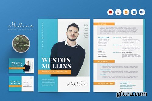 Creative CV Resume & Name Card Pack PSD, DOCX, AI