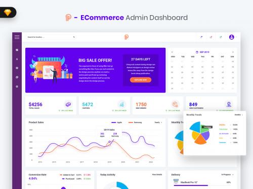 Promotial - ECommerce Admin Dashboard UI Kit (SKETCH) - promotial-ecommerce-admin-dashboard-ui-kit-sketch