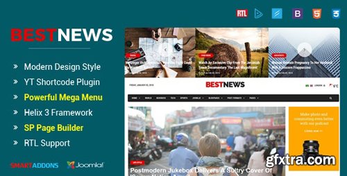 ThemeForest - BestNews v3.9.6 - Ultimate Drag & Drop News & Magazine Joomla Template - 21283983