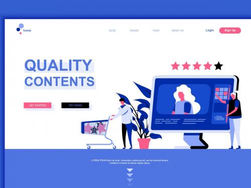 Quality Content Flat Landing Page Template - quality-content-flat-landing-page-template