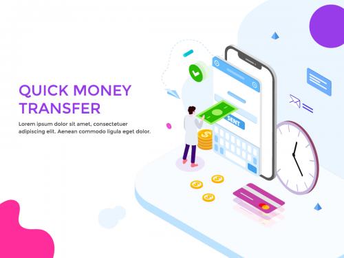 Quick money transfer of Finance Isometric - FV - quick-money-transfer-of-finance-isometric-fv-48e1927b-df11-47e9-8ff9-632012213596