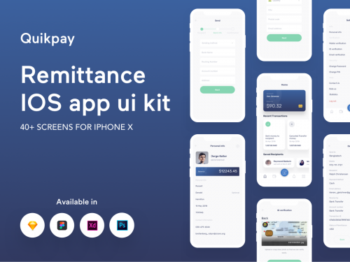 Quikpay Remittance IOS app ui kit - quikpay-remittance-ios-app-ui-kit