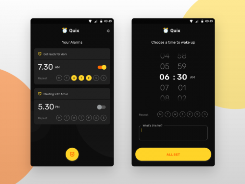 Quix Alarm Clock App UI - quix-alarm-clock-app-ui