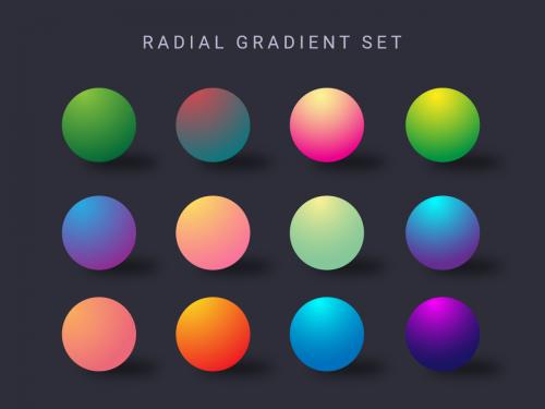 Radial gradients swatches for ui kit and web design - radial-gradients-swatches-for-ui-kit-and-web-design