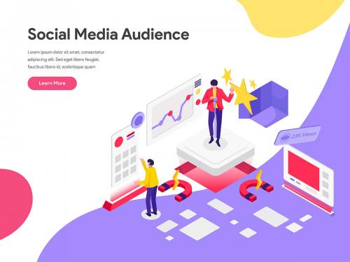 Reach Social Media Audience Illustration Concept - reach-social-media-audience-illustration-concept