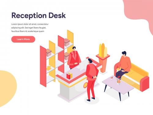 Reception Desk Illustration Concept - reception-desk-illustration-concept