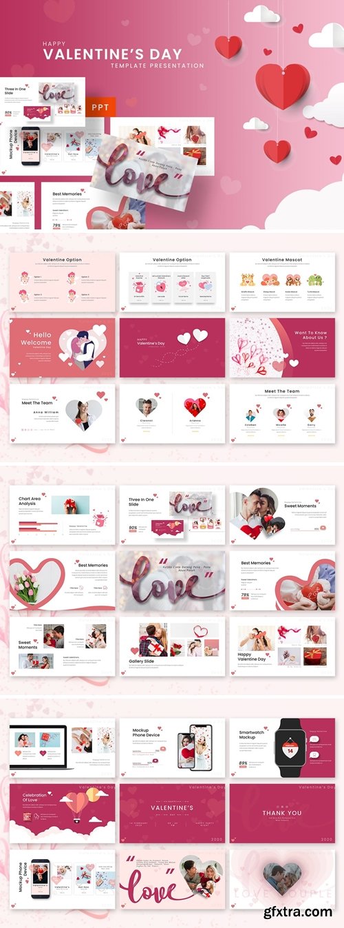 Happy Valentine - Romantic Powerpoint, Keynote and Google Slides Templates