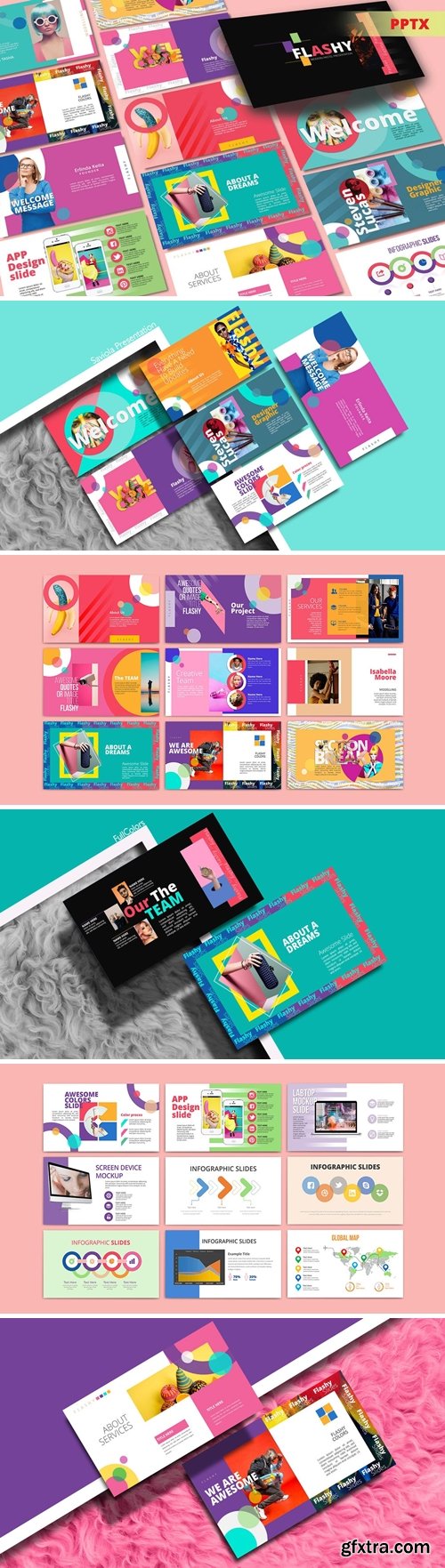 FLASHY Pastel Powerpoint, Keynote and Google Slides Templates