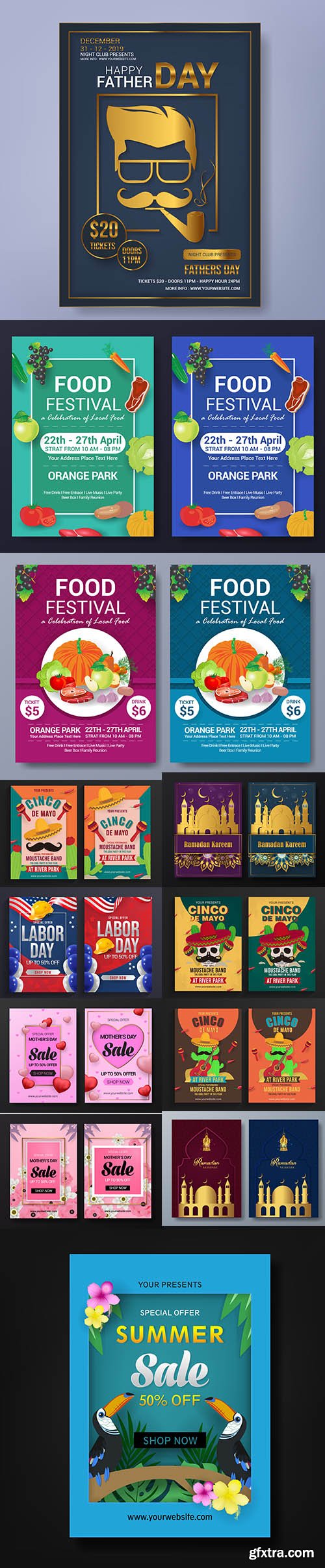 Mix Flyer Vector Template Bundle 