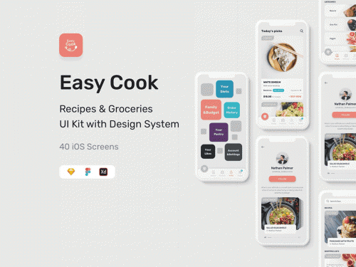 Recipes & Groceries concept - animation - recipes-groceries-concept