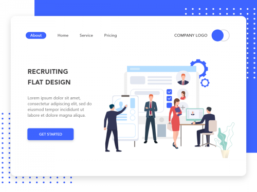 Recruiting flat design for Landing page - recruiting-flat-design-for-landing-page