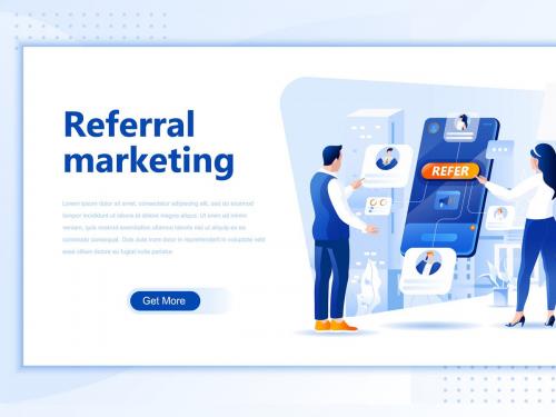 Referral Marketing Flat Landing Page Header - referral-marketing-flat-landing-page-header