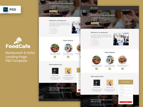 Restaurant & Hotel Landing Page PSD Template - restaurant-hotel-landing-page-psd-template