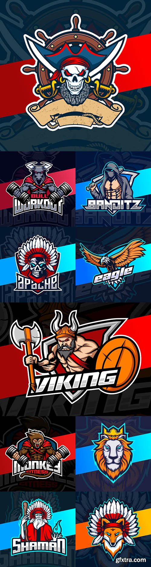 Cybersport mascot design logo illustration 15 