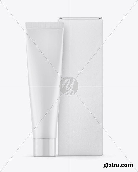 Matte Cosmetic Tube w/ Box Mockup 54635