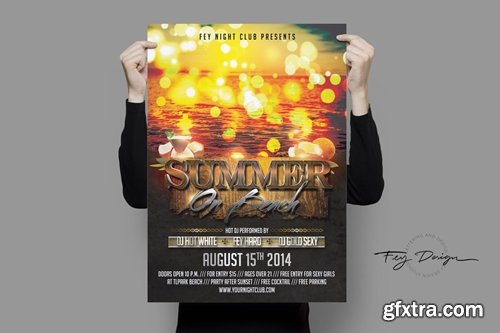 Summer on Beach Party Flyer