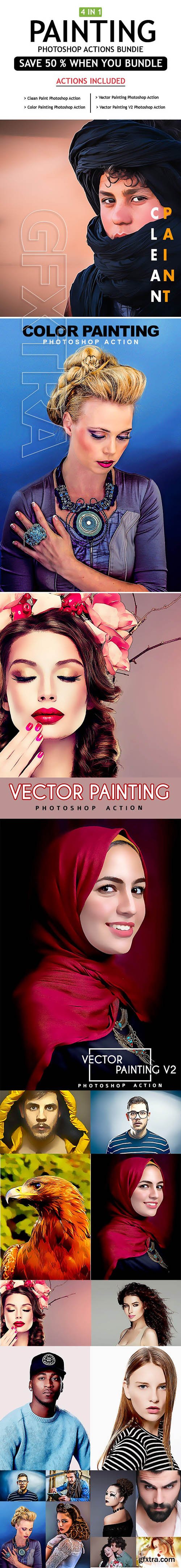 GraphicRiver - Painting 4 IN 1 Photoshop Actions Bundle 25490966