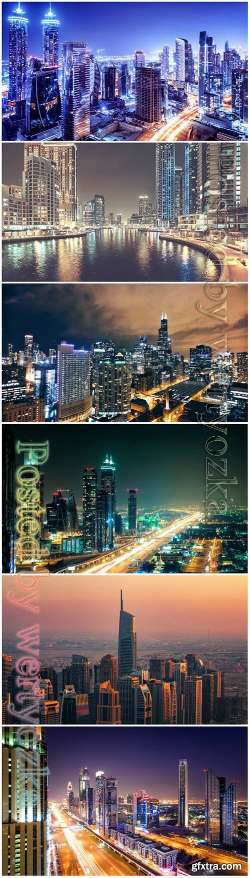 Night cities beautiful stock photo