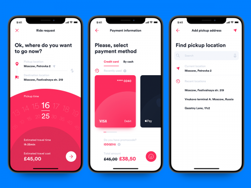 Ride request complete form – iOS UI kit - ride-request-complete-form-ios-ui-kit