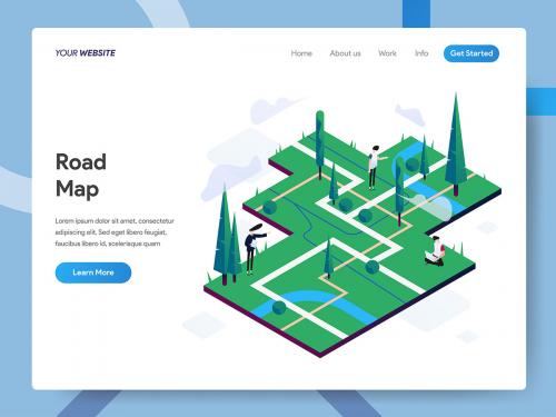 Road Map Isometric Illustration - road-map-isometric-illustration