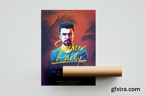 Summer Party PSD Flyer Template