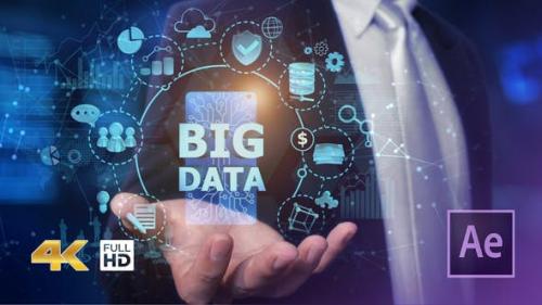 Videohive - Businessman Open Hand Big Data