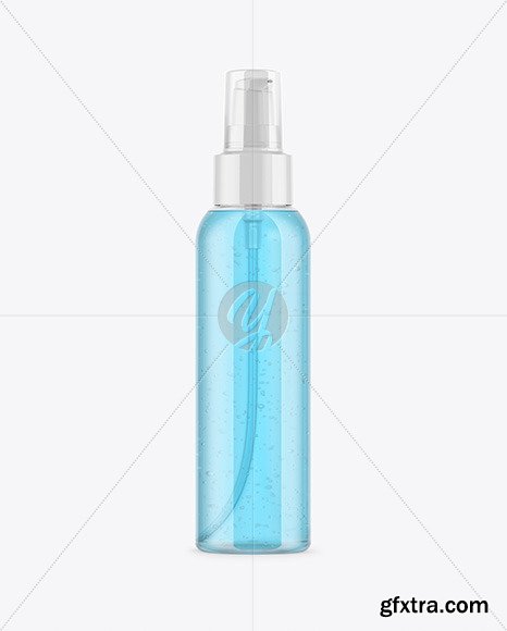 Clear Cosmetic Bottle with Gel Mockup 54670