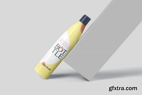 Slim Round Cosmetic Plastic Bottle Mockups