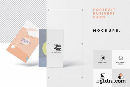 Vertical Business Card Mock-ups