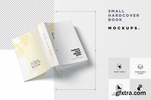 Small Hardcover Book With Dust Jacket Mockups