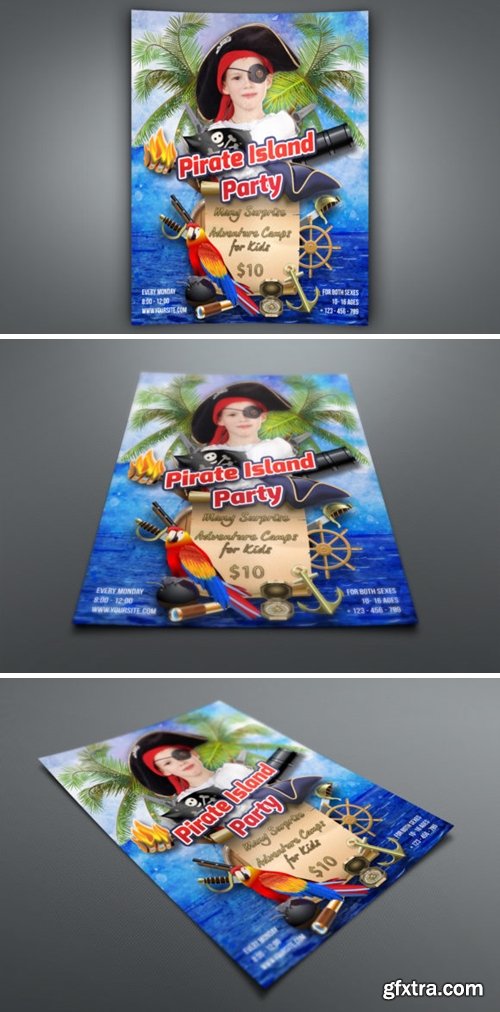 Pirate Island Party Flyer Template 2645365