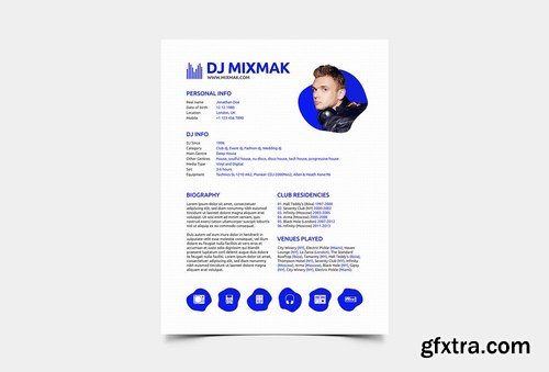 DJ Press Kit Resume Rider Template