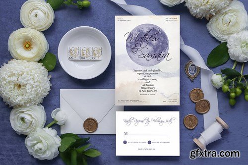 Celestial Wedding Invitation Card