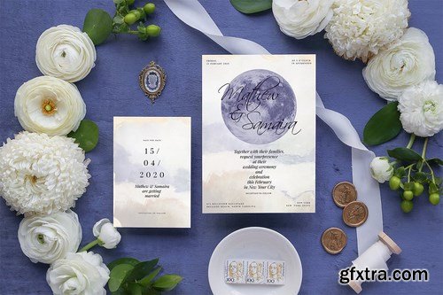 Celestial Wedding Invitation Card