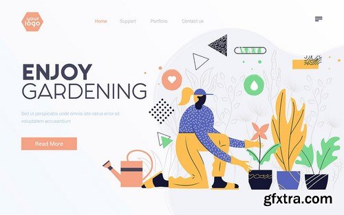 Landing page template on various topics