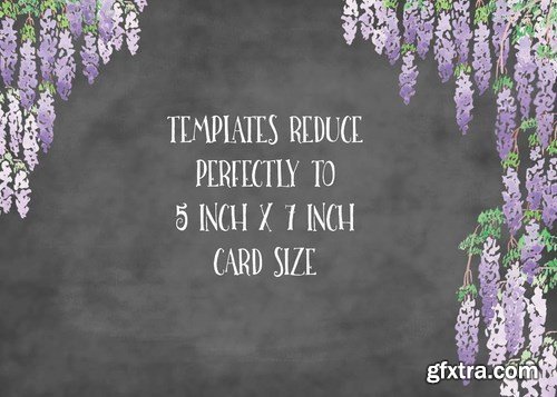 Wisteria Blooms Card or Page Templates