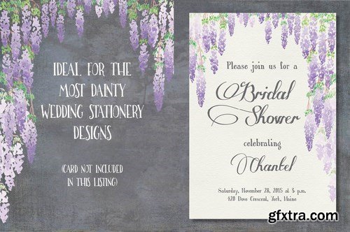 Wisteria Blooms Card or Page Templates