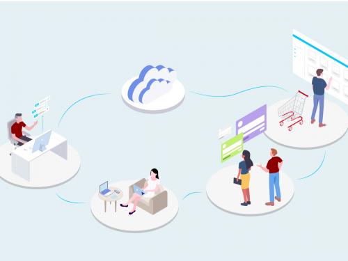 Service - CRM Platform Isometric Illustration - service-crm-platform-isometric-illustration