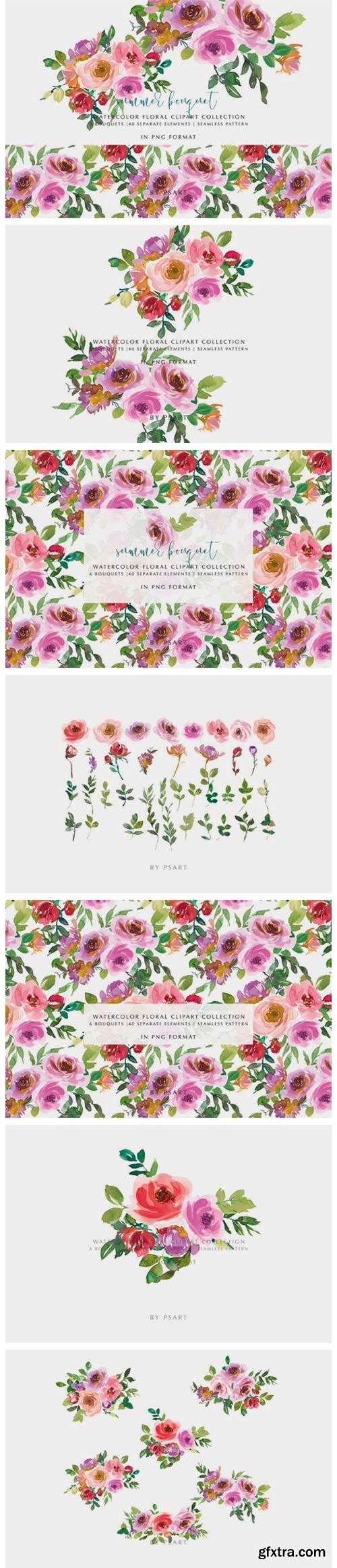 Blush Pink & Purple Watercolor Florals 2643273