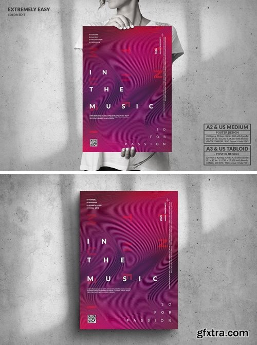 Modern Wavy Poster Design - Music Event