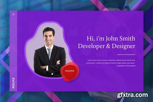 Resume - Hero Banner Landing Page Template