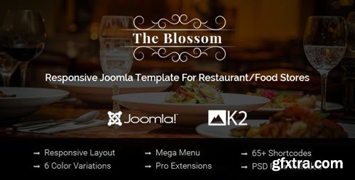 ThemeForest - Blossom v3.9.6 - Responsive Joomla Template For Restaurant/Food stores - 15041408