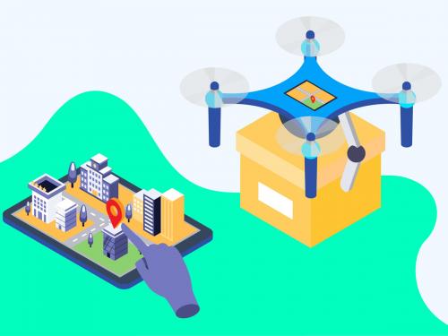 Shipping Drone Isometric Illustration - shipping-drone-isometric-illustration