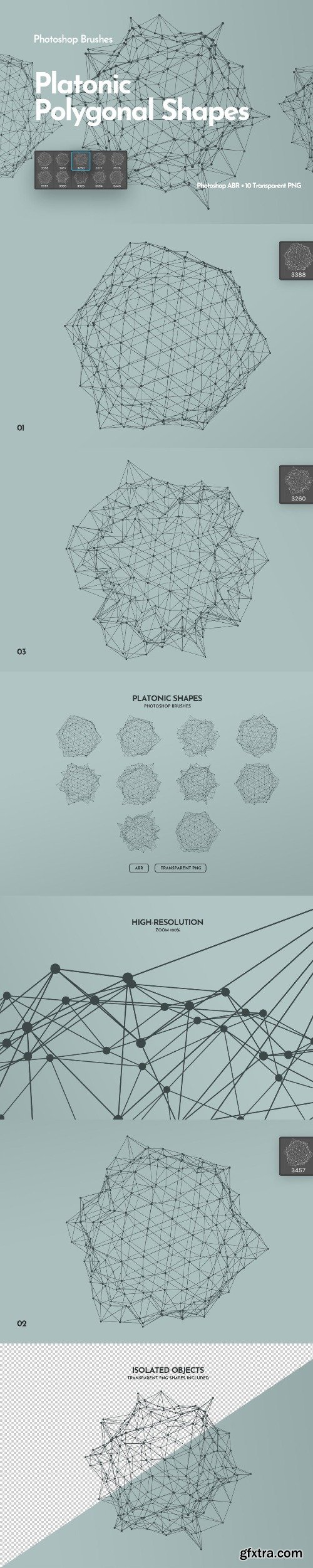 Platonic Polygonal Shapes Photoshop Brushes